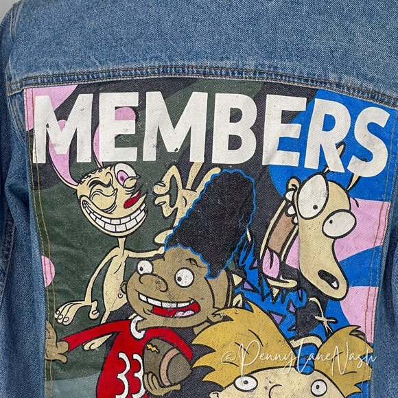 Members Only Nickelodeon Cartoon Handpainted Jean Jacket RARE - Picture 10 of 12